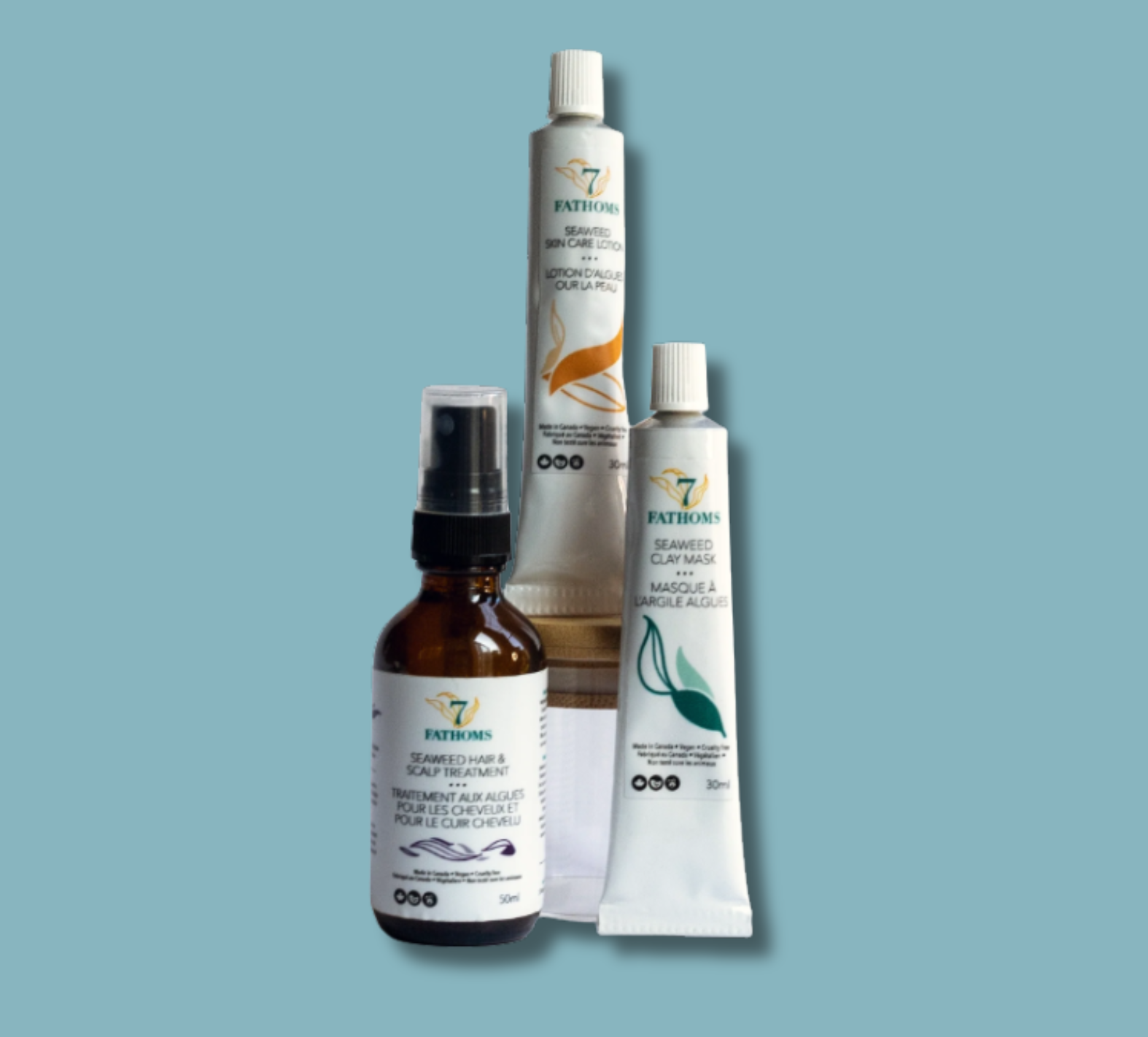 Discover 7 Fathoms’ best-selling natural skincare in this Dragons’ Den featured Discovery Bundle. Sold at https://sprucepathhealth.com/