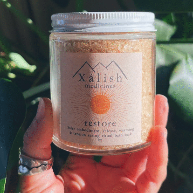 “Warmth and relief ritual bath infused with traditional healing botanicals.”