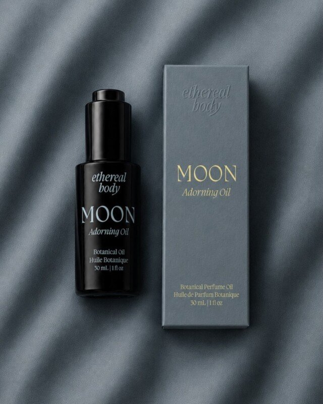 On this potent Full Moon in Aquarius ♒️ take a moment to soften and come back to yourself with this beautiful creation by @ethereal__body 💜🌕💜 Locally made right here in Ontario!  Infused with lapis lazuli this oil with notes of blood orange, palo santo, vanilla is the perfect choice for your self care ritual. Available now in my online shop.