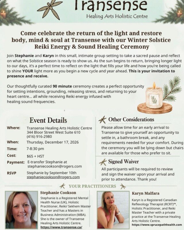 Wow!! We had such an amazing response to our Equinox ceremony happening this Thursday @transensehealing!!! We’ve decided to open registration for the next in person event for the Winter Solstice in December 💙💙💙. If you are interested in attending on Thursday, December 17th at 7-8:30 please reach out to Stephanie Cookson to secure a spot and payment. Thank you!!!