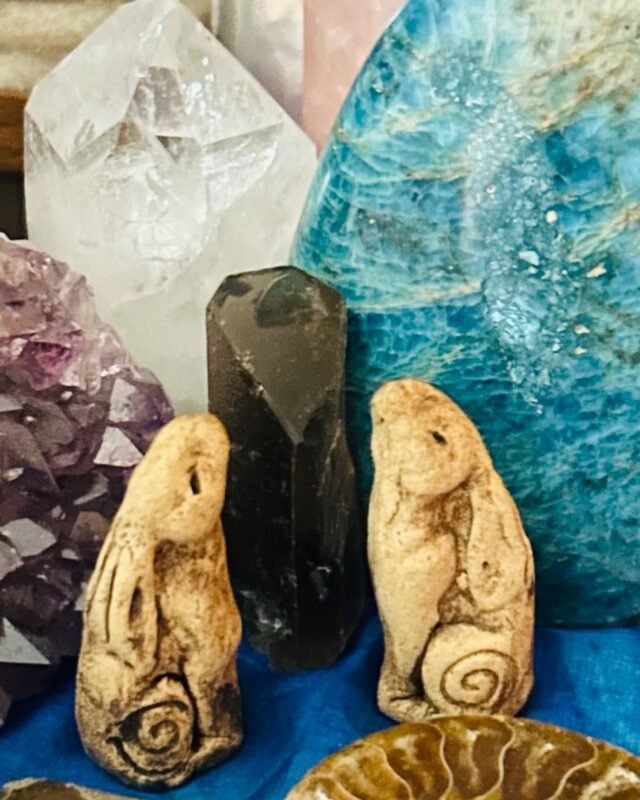 Weaving the potent energy of the moon gazing hare and all she embodies… abundance, fertility, rebirth… new beginnings!! Thoughts on this Friday as the full moon in Capricorn approaches 🌕 What do you want to embody, embrace, or maybe leave behind on this 1st full moon after the Solstice?  Have a wonderful weekend all!! #wynabbotceramics @wynabbot